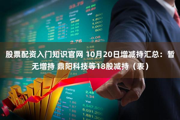 股票配资入门知识官网 10月20日增减持汇总：暂无增持 鼎阳科技等18股减持（表）